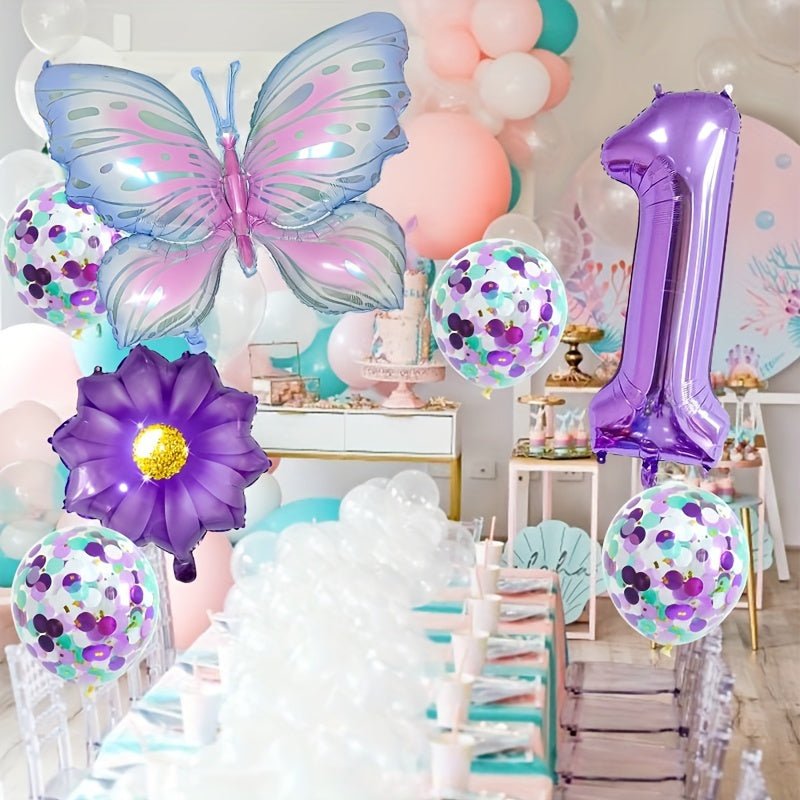 Set Versátil de Globos Números Mariposa: Duradero, Mejora la Atmósfera de Todos los Eventos Sin Necesidad de Electricidad - Ideal con Cinta de Rizo Incluida, Adecuado para Edades de 14 en Adelante - SACASUSA