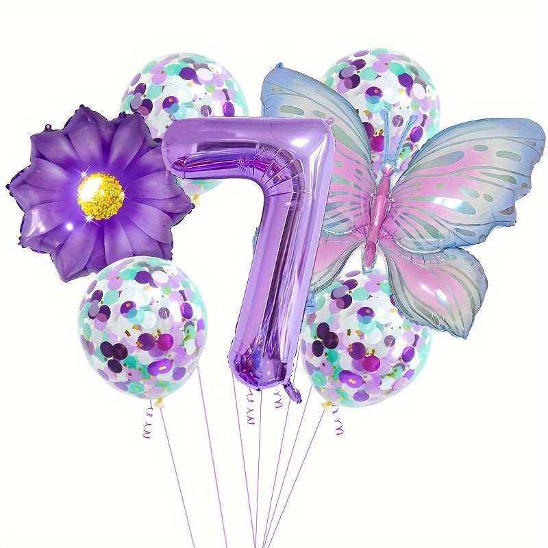 Set Versátil de Globos Números Mariposa: Duradero, Mejora la Atmósfera de Todos los Eventos Sin Necesidad de Electricidad - Ideal con Cinta de Rizo Incluida, Adecuado para Edades de 14 en Adelante - SACASUSA