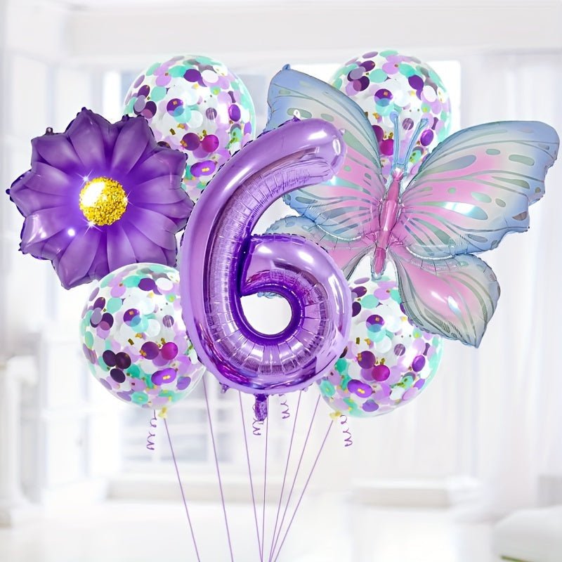 Set Versátil de Globos Números Mariposa: Duradero, Mejora la Atmósfera de Todos los Eventos Sin Necesidad de Electricidad - Ideal con Cinta de Rizo Incluida, Adecuado para Edades de 14 en Adelante - SACASUSA