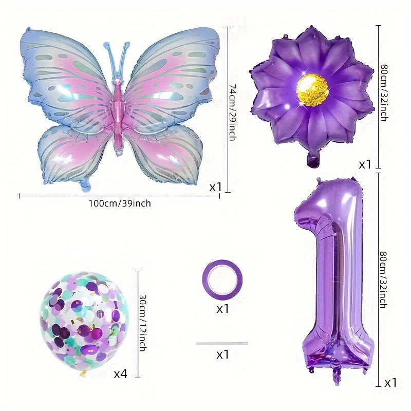 Set Versátil de Globos Números Mariposa: Duradero, Mejora la Atmósfera de Todos los Eventos Sin Necesidad de Electricidad - Ideal con Cinta de Rizo Incluida, Adecuado para Edades de 14 en Adelante - SACASUSA