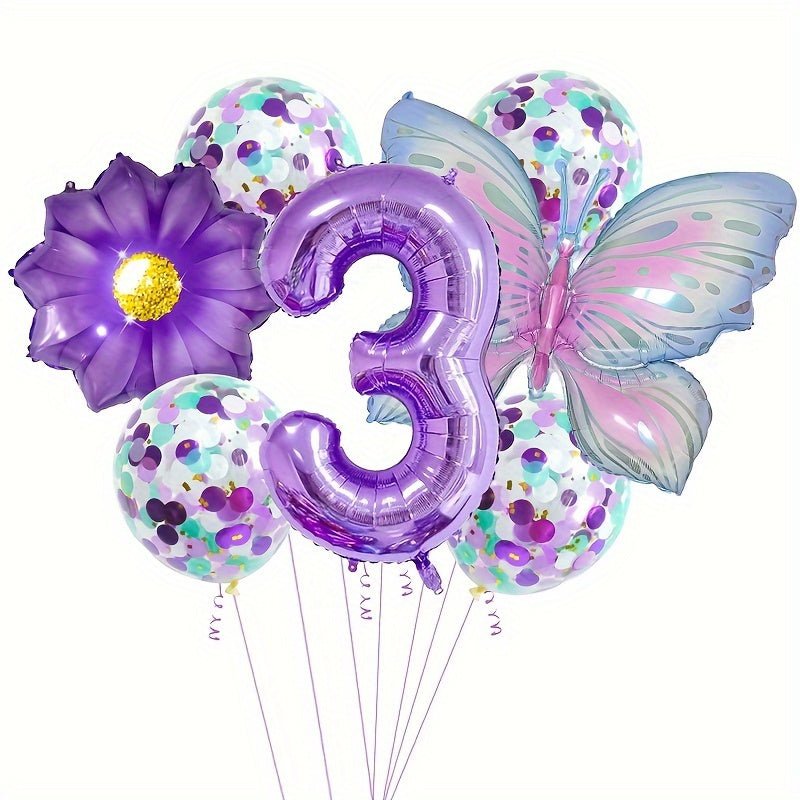 Set Versátil de Globos Números Mariposa: Duradero, Mejora la Atmósfera de Todos los Eventos Sin Necesidad de Electricidad - Ideal con Cinta de Rizo Incluida, Adecuado para Edades de 14 en Adelante - SACASUSA