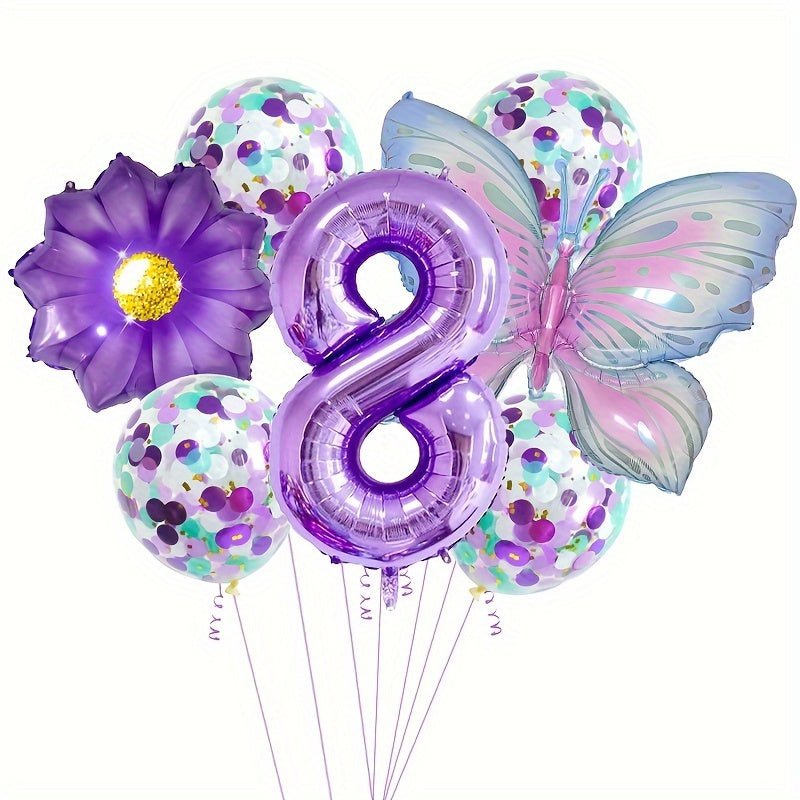 Set Versátil de Globos Números Mariposa: Duradero, Mejora la Atmósfera de Todos los Eventos Sin Necesidad de Electricidad - Ideal con Cinta de Rizo Incluida, Adecuado para Edades de 14 en Adelante - SACASUSA