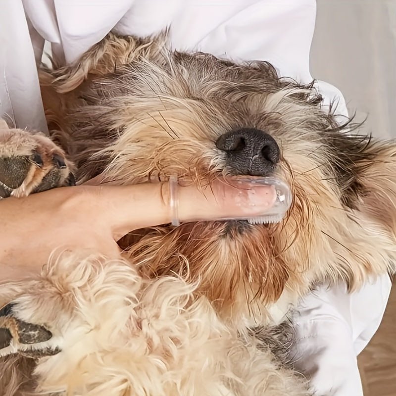 Suave y Gentil Cepillo de Dientes de Silicona para Perros - Perfecto para Todos Los Tamaños, Cuidado Dental de Mascotas Fácil y Efectivo Sin Necesidad de Carga - SACASUSA