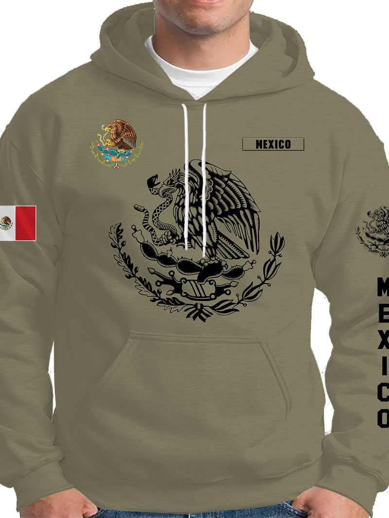 Sudadera con capucha con estampado de águila mexicana, sudadera con capucha de diseño gráfico informal para hombres, ropa de calle para otoño e invierno, idea como regalo - SACASUSA