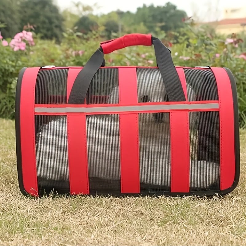 Transportín Transpirable y Amigable para Viajes para Gatos y Perros - Nailon Duradero, Diseño Plegable, Cierre de Cremallera Seguro - Perfecto para Actividades al Aire Libre - SACASUSA