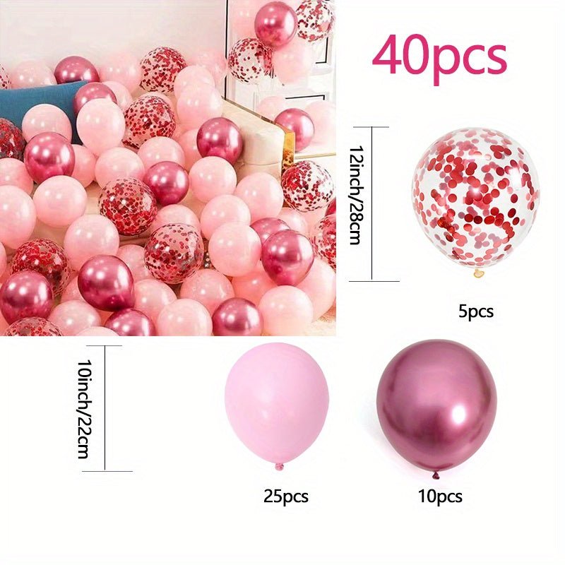 Versátiles 40 Globos de Confeti Rosa, Apto para 14+, Sin Necesidad de Electricidad: Amplifica las Celebraciones, Interiores y Exteriores - SACASUSA