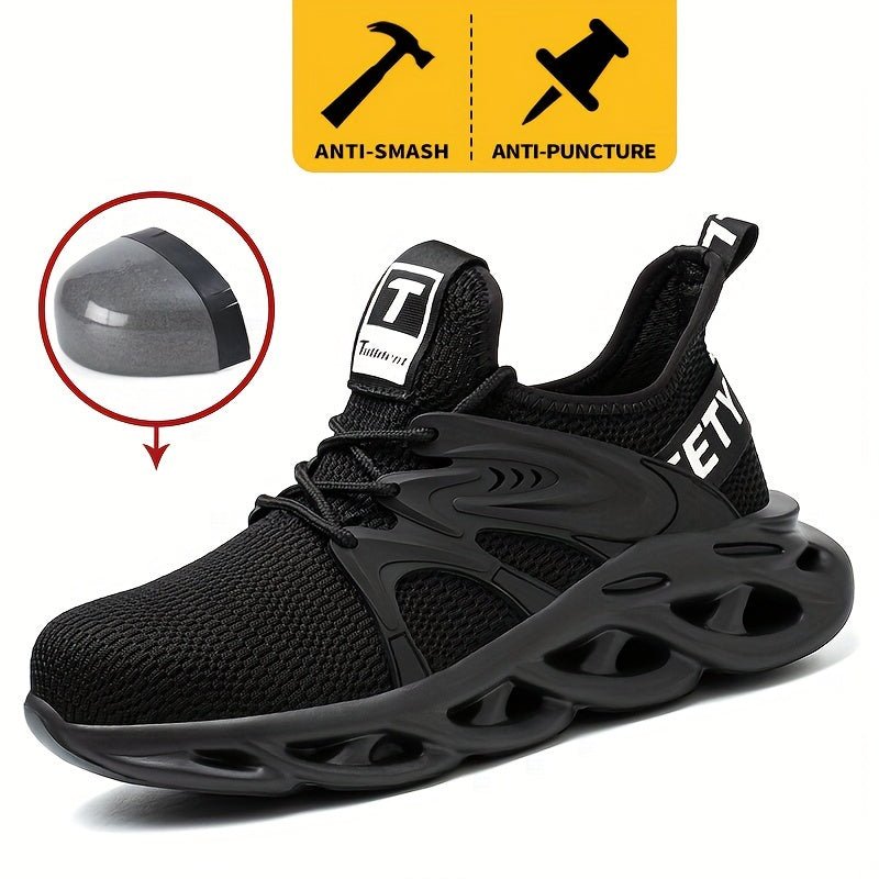 Zapatillas de Trabajo de Seguridad Unisex: Anti-Golpes, Punta de Acero, Resistente a la Perforación, con Malla Interior Cómoda y Suela de Goma Durable para Todas las Estaciones - SACASUSA