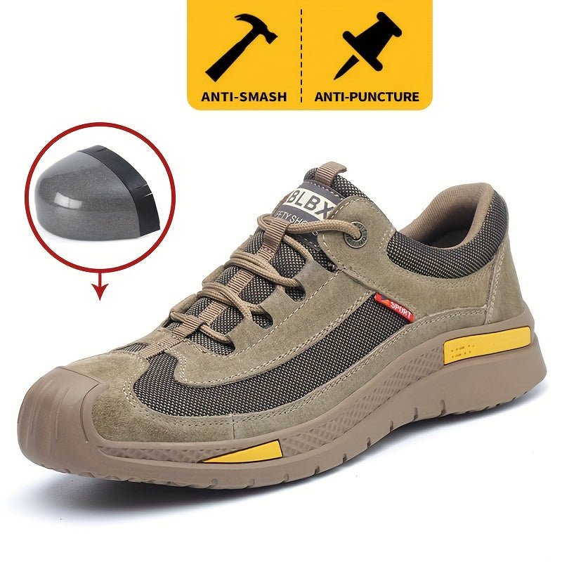 Zapatos De Seguridad De Trabajo Antideslizantes Antigolpes Con Punta De Acero A Prueba De Pinchazos Para Hombres - SACASUSA