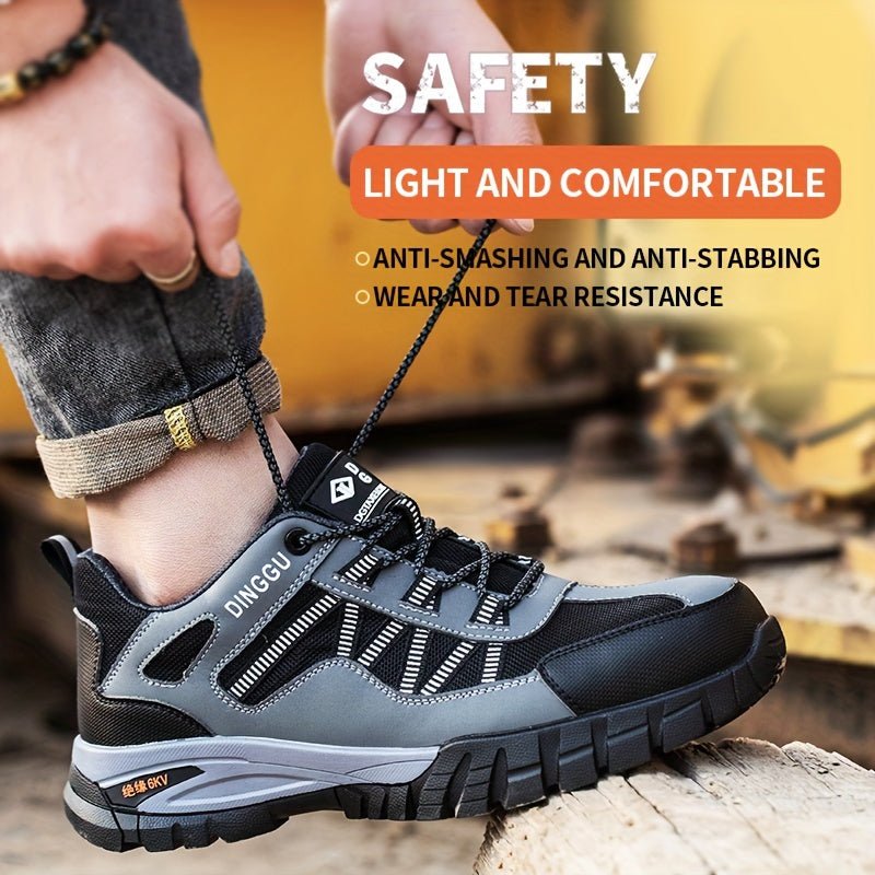 Zapatos de Seguridad DingGu para Hombre en Todas las Estaciones: Punta de Acero, Antipunzante, Anti-Golpes, Antideslizante, Absorción de Impactos, Resistentes al Desgaste, Desodorantes y Cómodos - SACASUSA